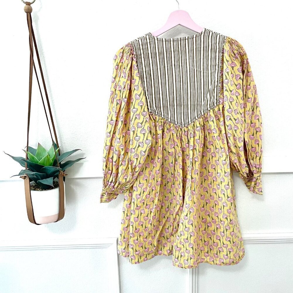 Ciao Lucia Ciana Bloom Floral Yellow Long Sleeve Dress Size XS - Picture 7 of 7